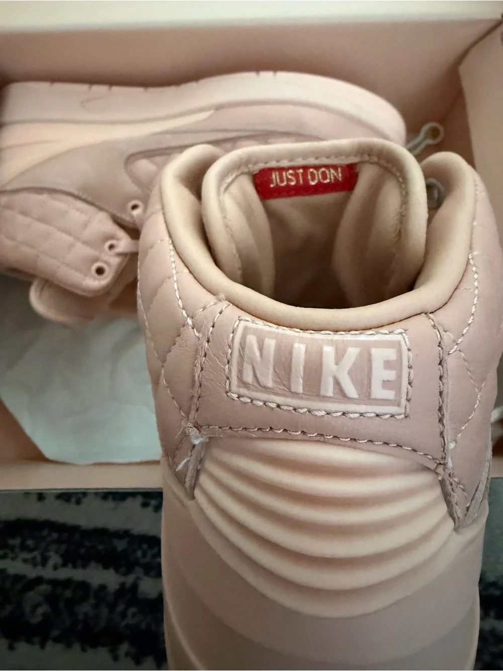 Nike Pink Jordan 2 just don Quilted Low-Top Sneakers